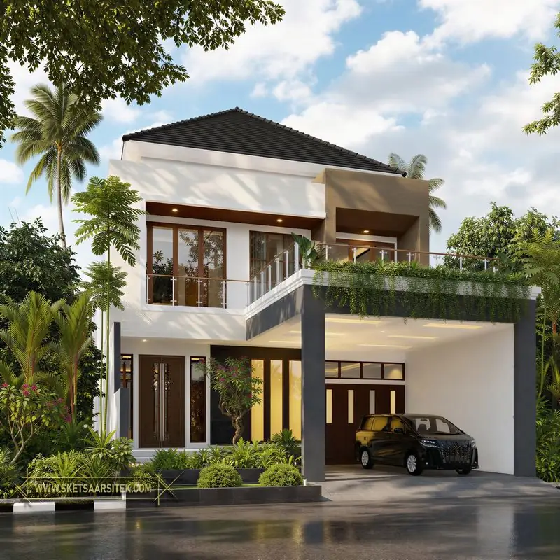 Modern Tropis Hitam Minimalis